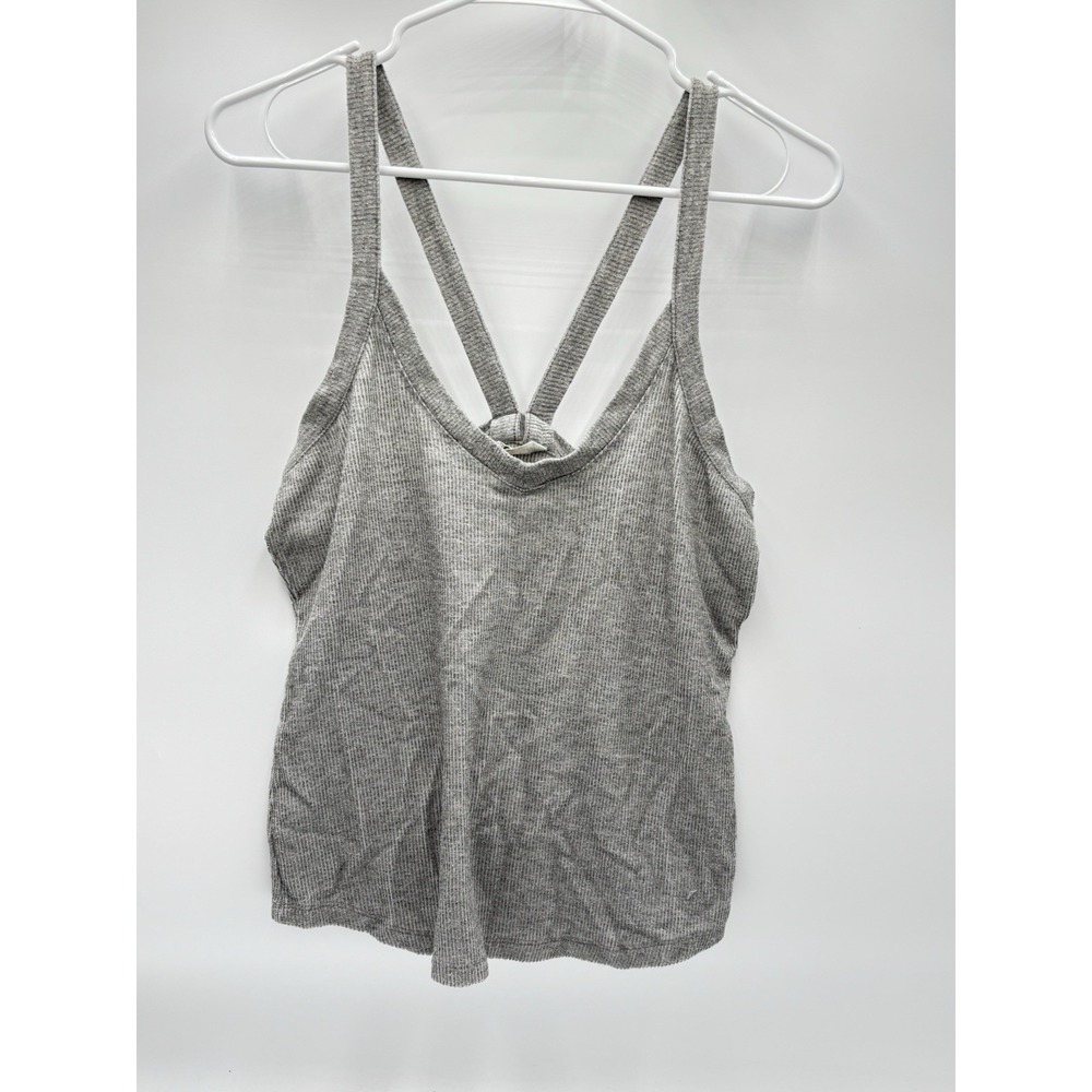 Intimately Free People Pajama Tank Women's Large Gray Ribbed Racerback Cami - Picture 3 of 8